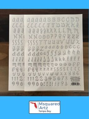 Frances Meyer FlowerPot Gold Silver Letter Stickers Set of 4 Craft Scrapbook